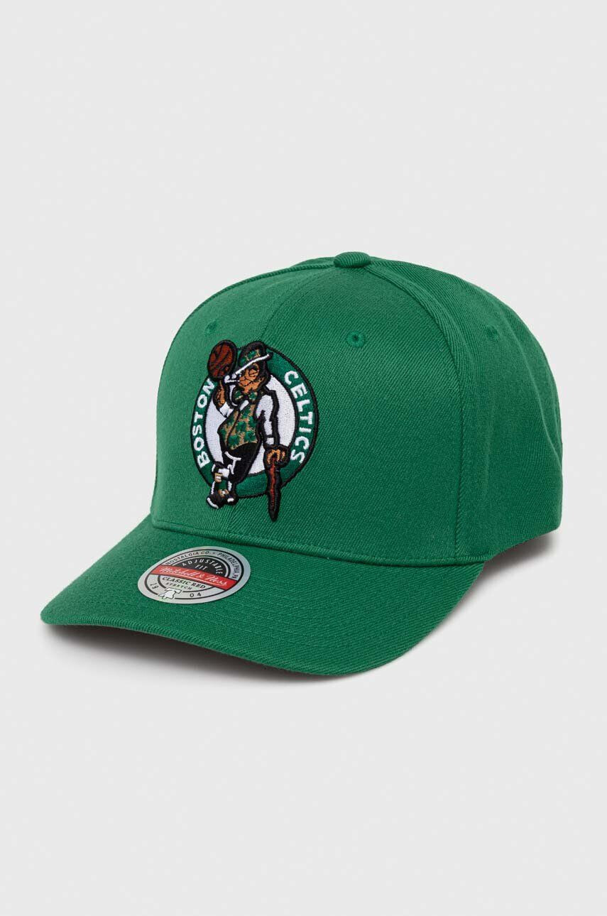 Mitchell&Ness Шапка с козирка с вълна Boson Celtics в зелено с апликация - Pepit.bg