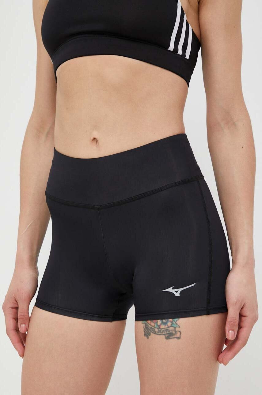 Mizuno Къс панталон за бягане Impulse Core в черно с изчистен дизайн с висока талия - Pepit.bg