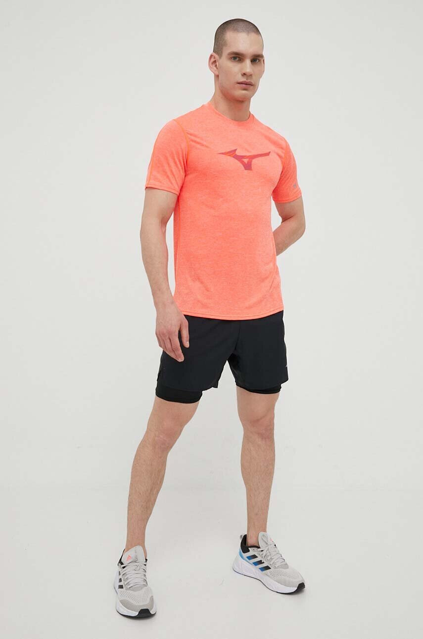 Mizuno Тениска за бягане Core RB в оранжево с принт - Pepit.bg