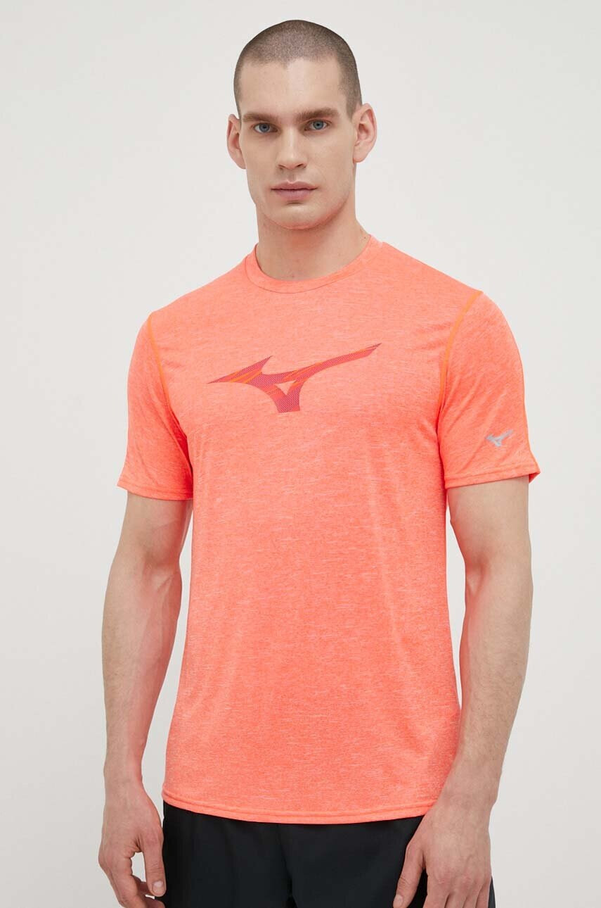 Mizuno Тениска за бягане Core RB в оранжево с принт - Pepit.bg