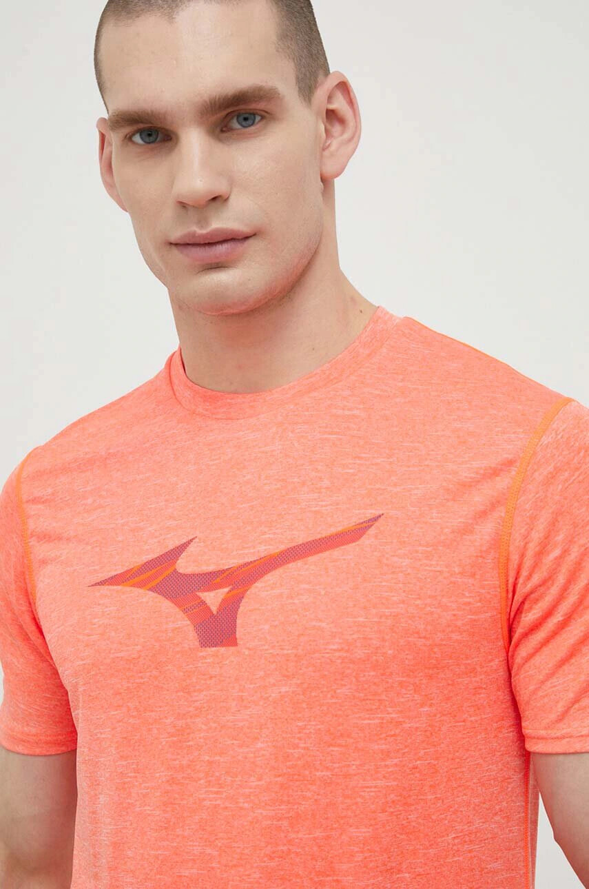 Mizuno Тениска за бягане Core RB в оранжево с принт - Pepit.bg