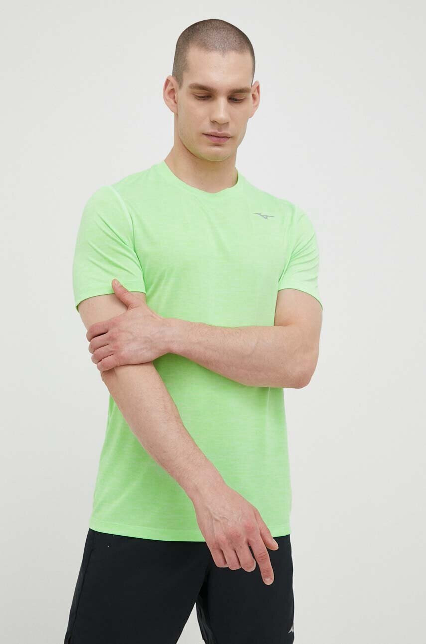 Mizuno Тениска за бягане Impulse в зелено с изчистен дизайн - Pepit.bg