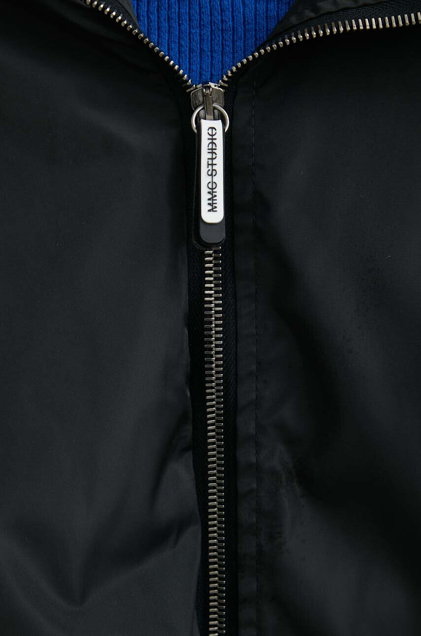 MMC STUDIO Палто в черно с преходна изолация с уголемена кройка - Pepit.bg