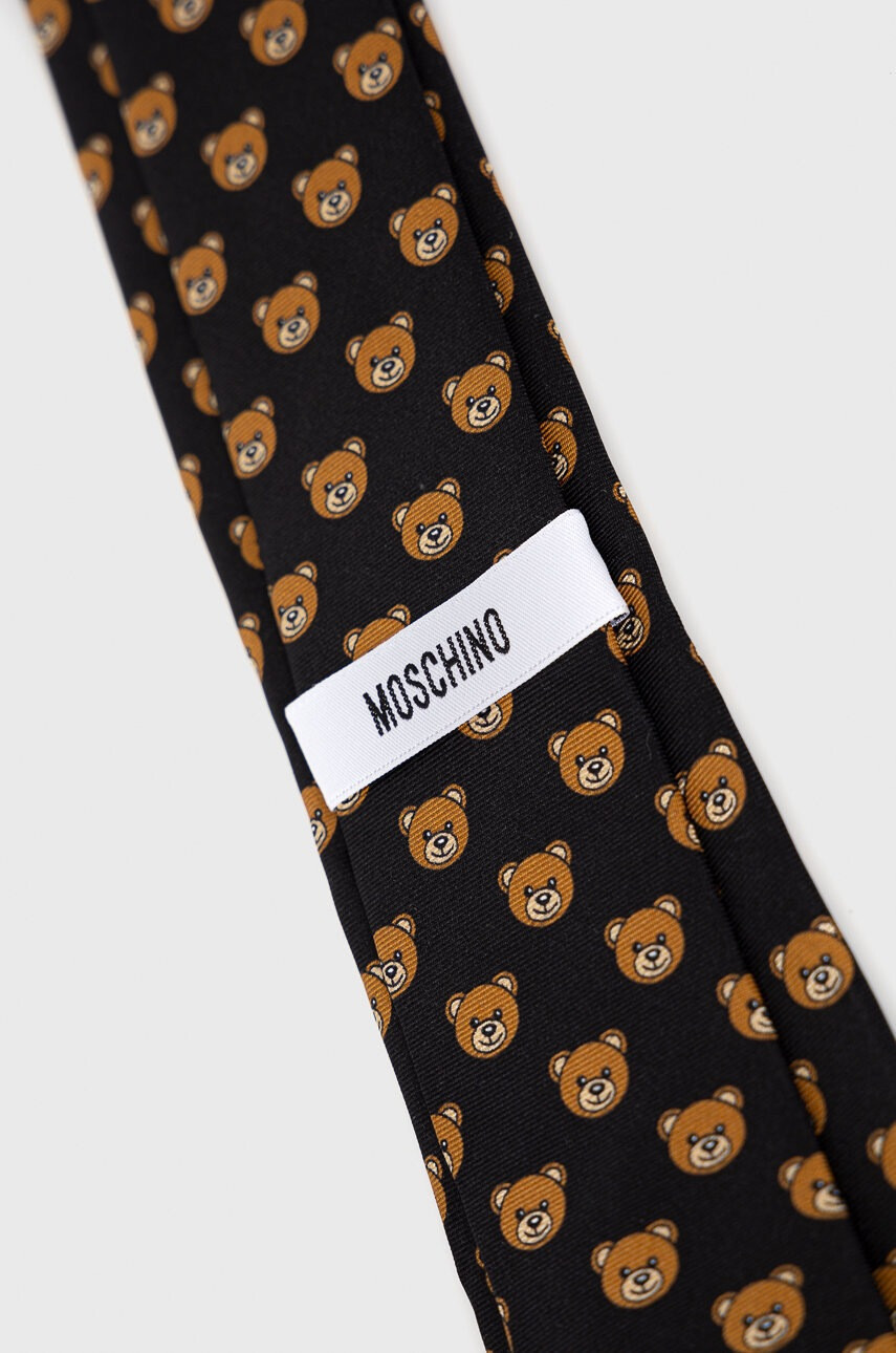 Moschino Копринена вратовръзка в черно - Pepit.bg