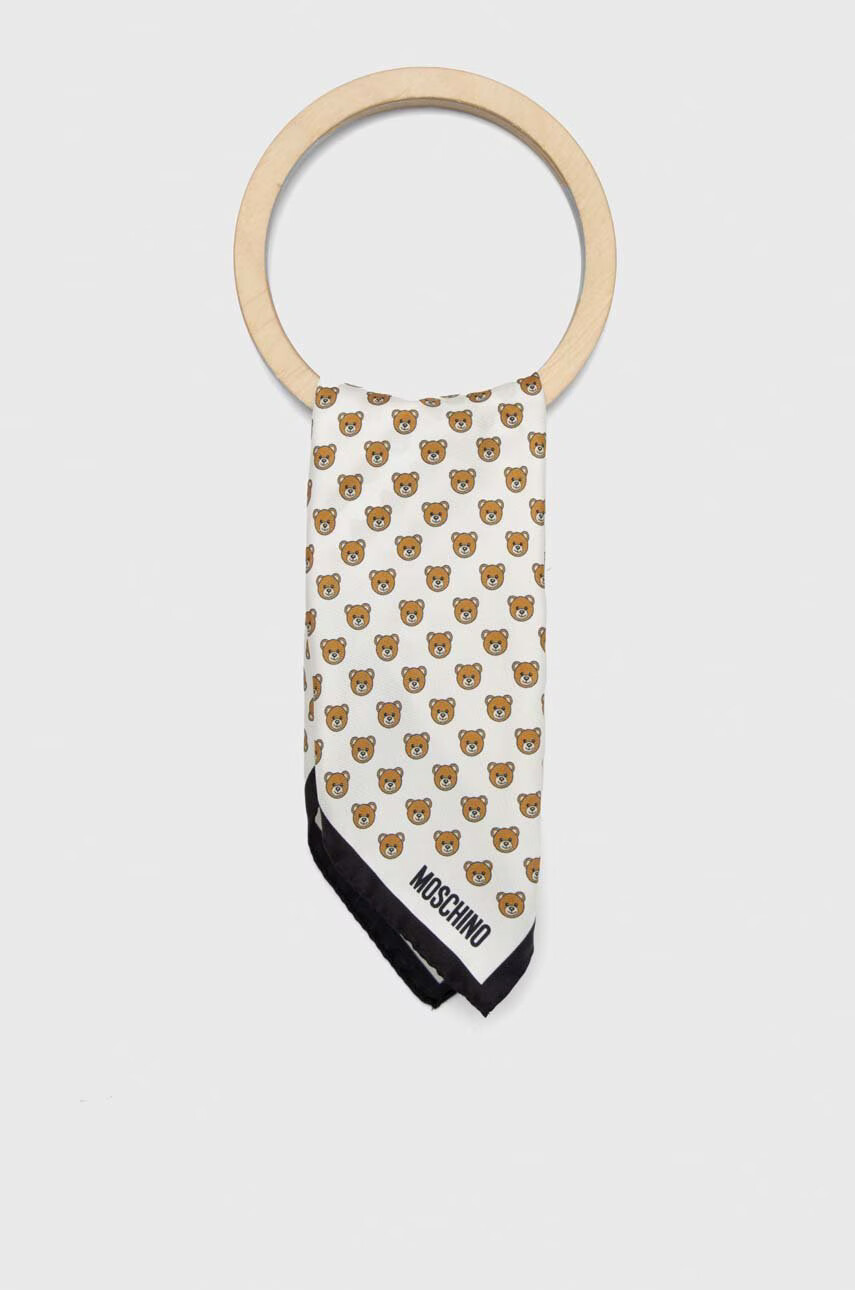 Moschino Копринено джобно каре в бяло - Pepit.bg
