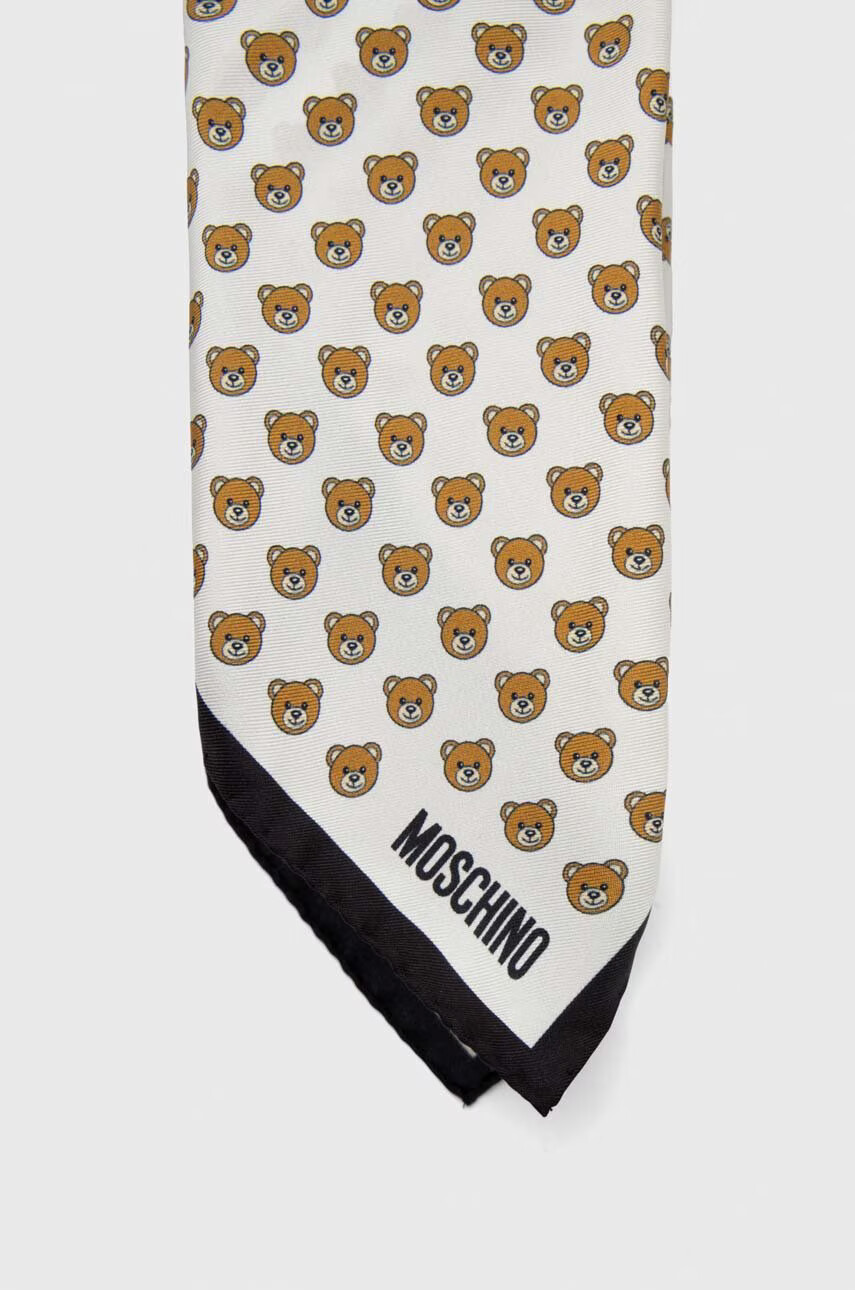 Moschino Копринено джобно каре в бяло - Pepit.bg