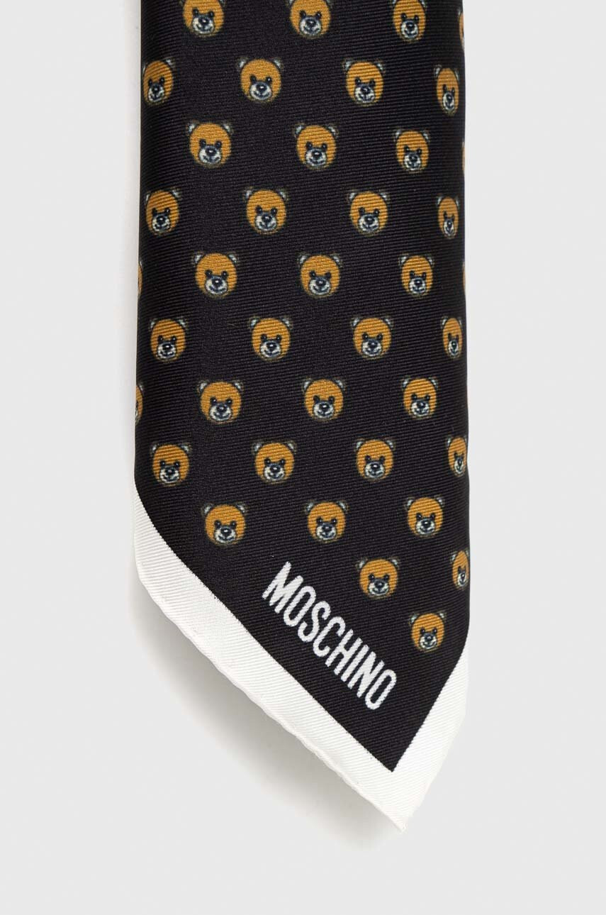 Moschino Копринено джобно каре в черно - Pepit.bg