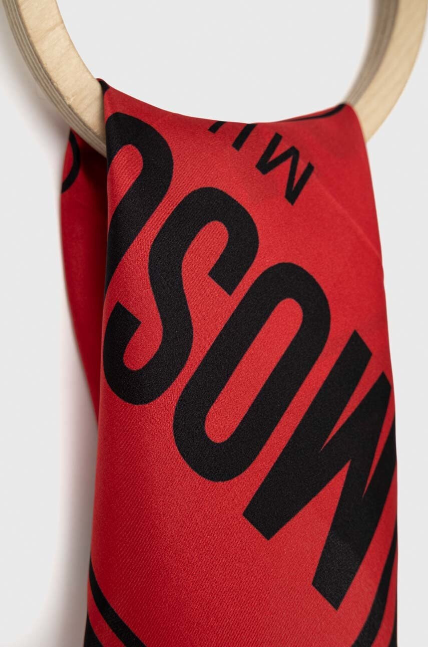 Moschino Копринено джобно каре x Smiley в червено - Pepit.bg