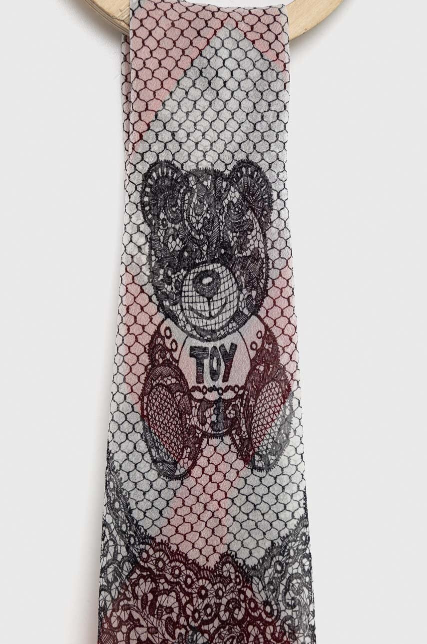 Moschino Копринено шалче в червено с десен - Pepit.bg