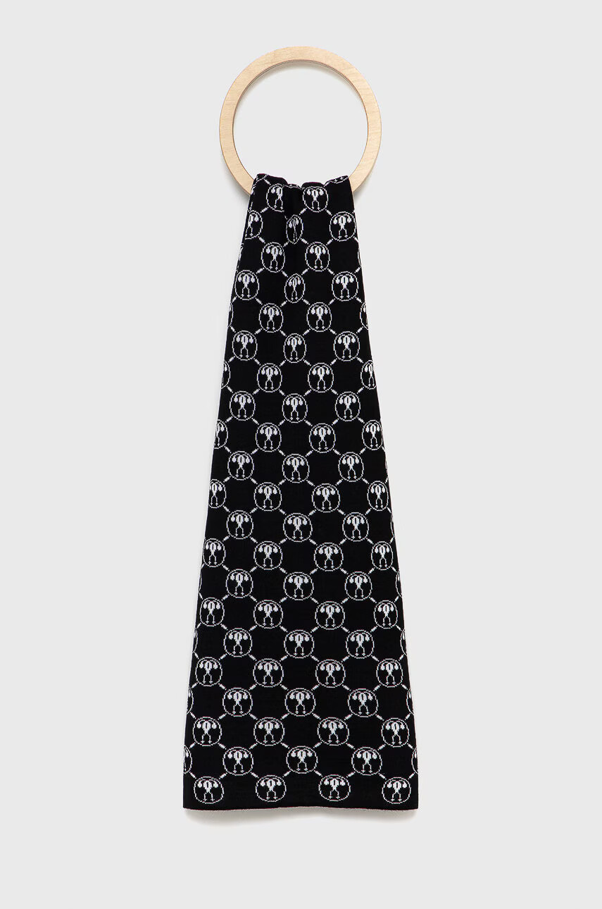 Moschino Шал дамски в черно с десен - Pepit.bg