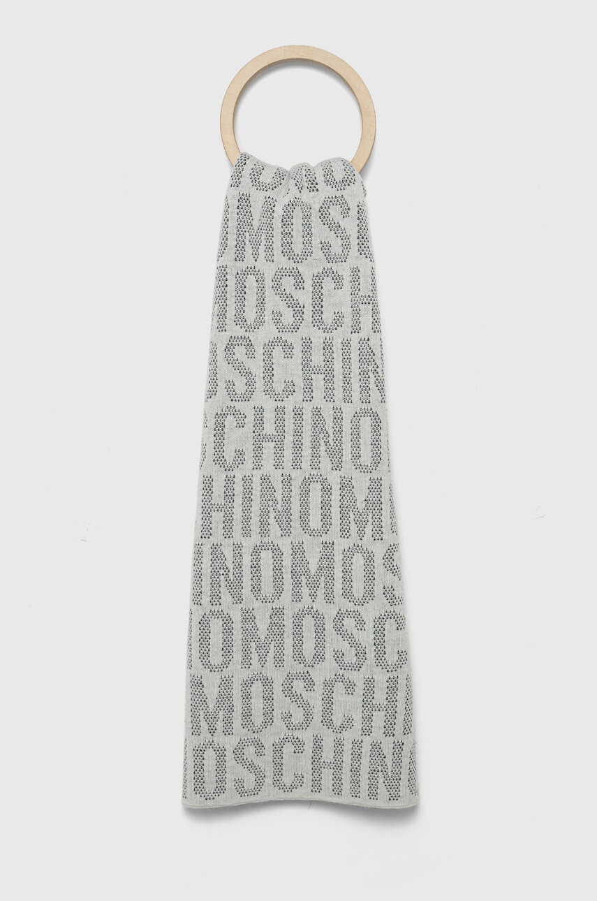 Moschino Шал дамски в бяло с десен - Pepit.bg
