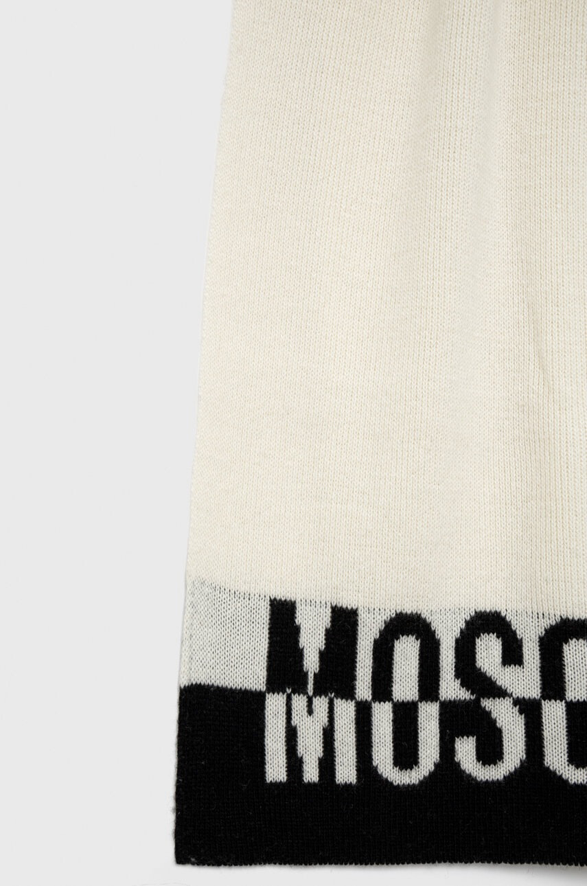 Moschino Шал с вълна в бяло с десен - Pepit.bg