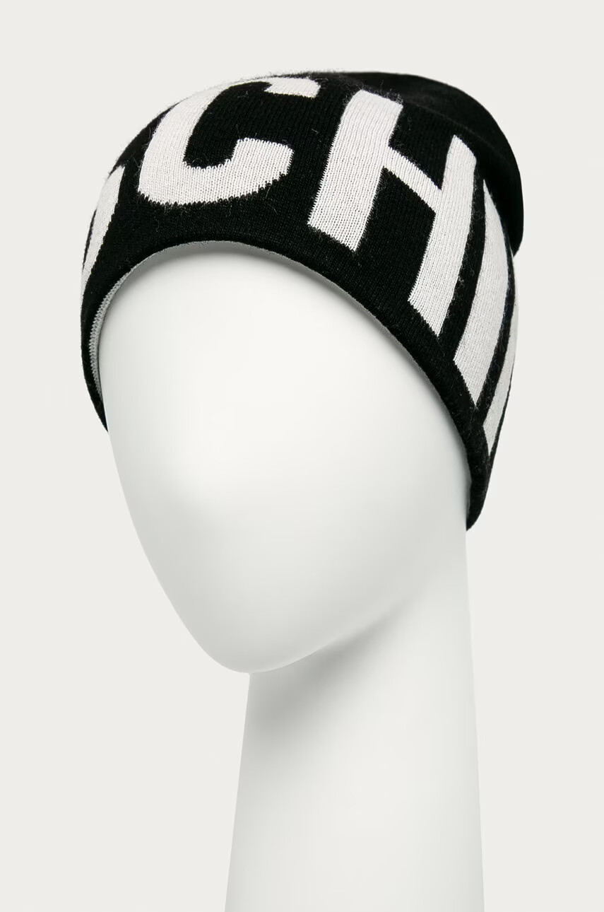 Moschino Шапка в черно с фина плетка от вълна - Pepit.bg
