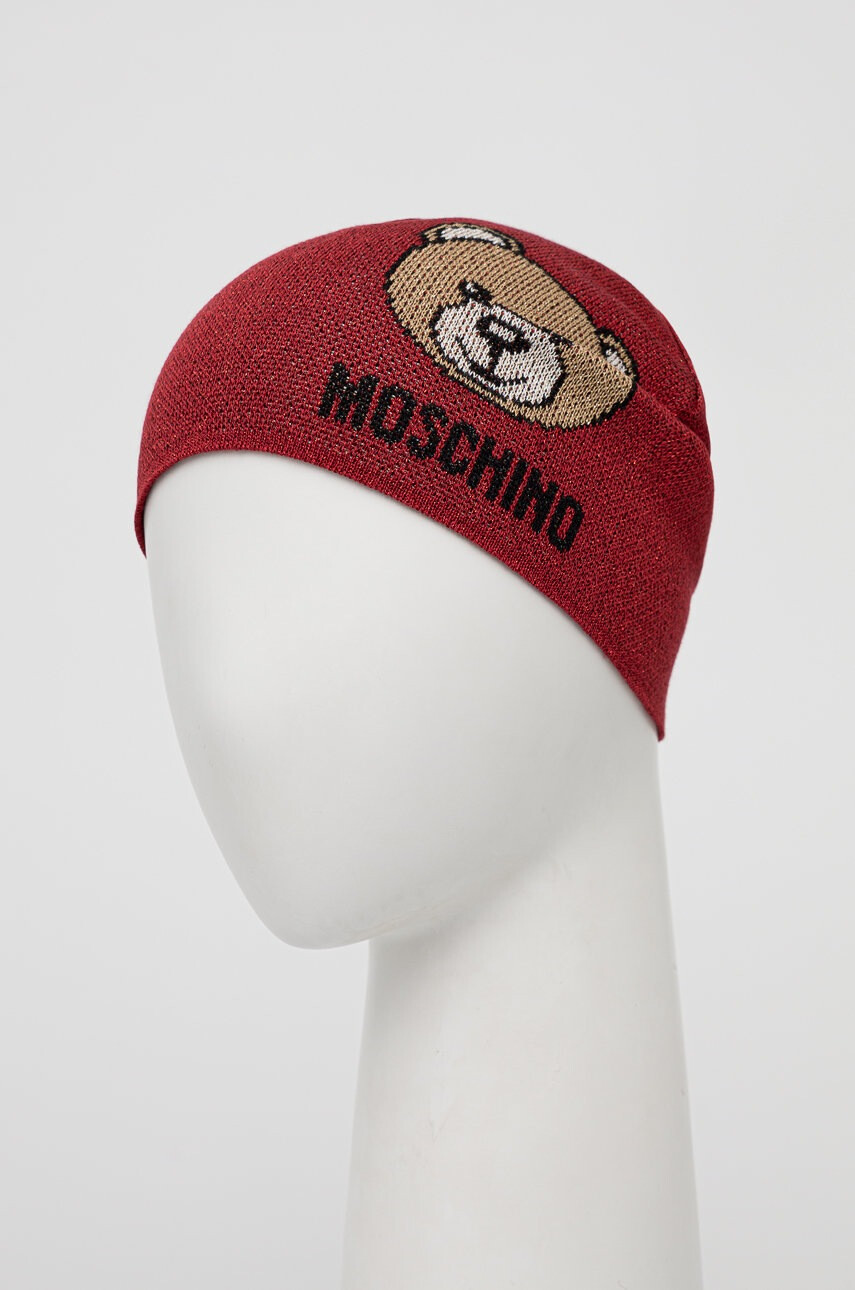 Moschino Шапка в червено с фина плетка - Pepit.bg