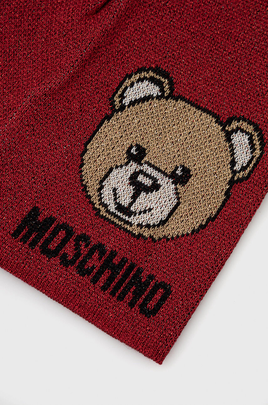 Moschino Шапка в червено с фина плетка - Pepit.bg