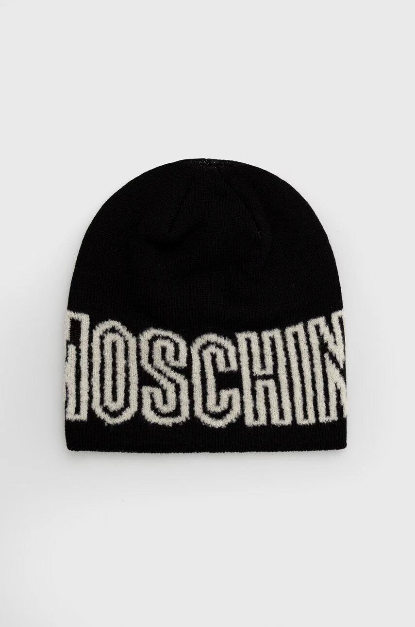 Moschino Шапка в черно с фина плетка от вълна - Pepit.bg