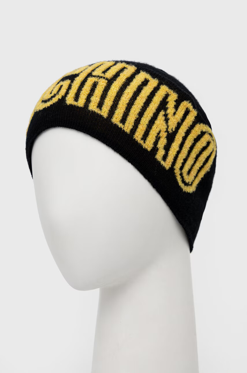 Moschino Шапка в черно с фина плетка от вълна - Pepit.bg