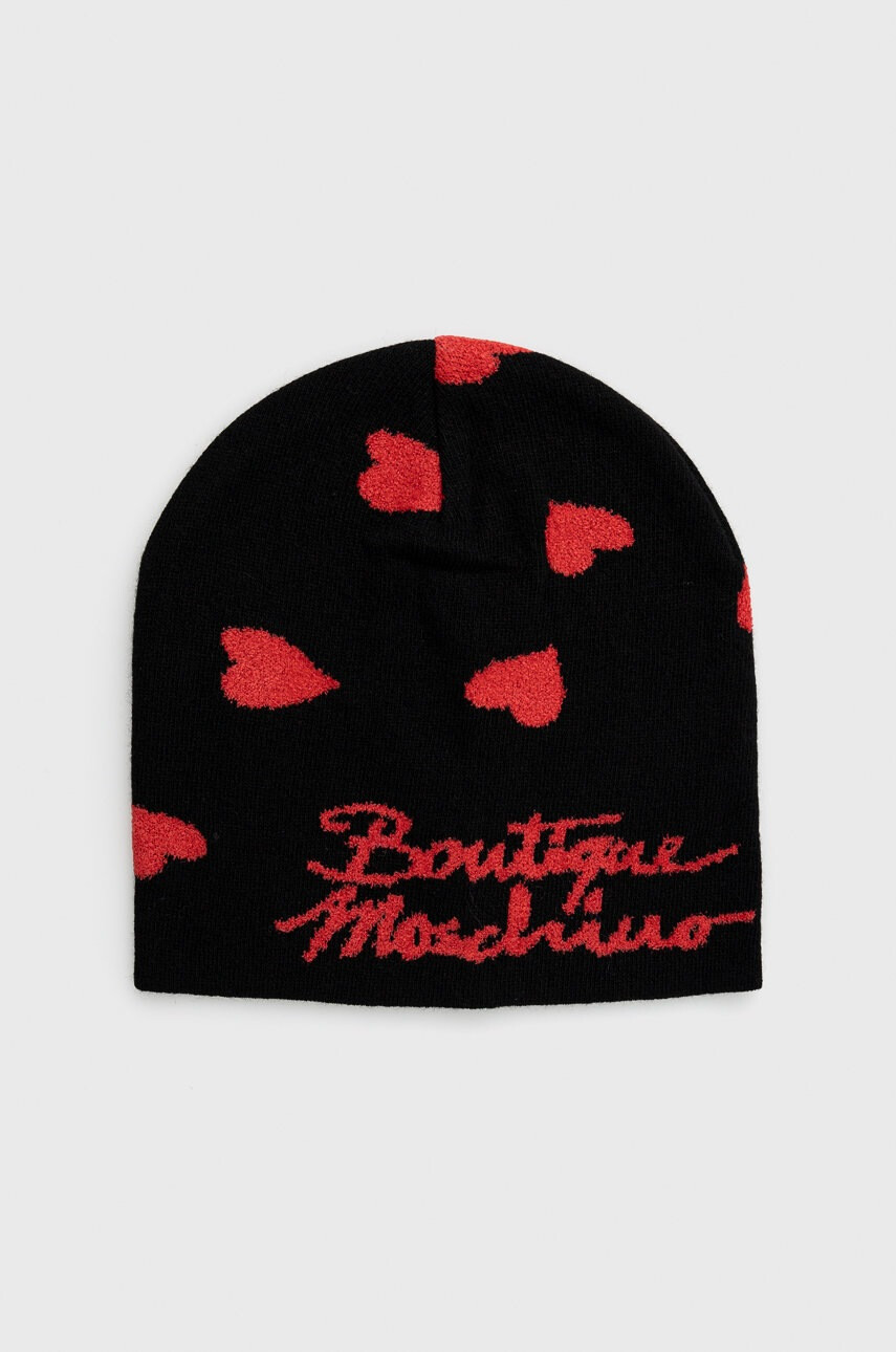 Moschino Шапка в червено с фина плетка - Pepit.bg