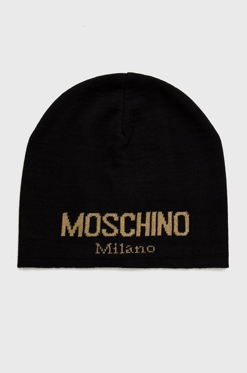 Moschino Шапка в черно с фина плетка - Pepit.bg