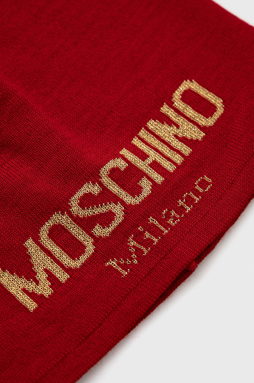 Moschino Шапка в червено с фина плетка - Pepit.bg