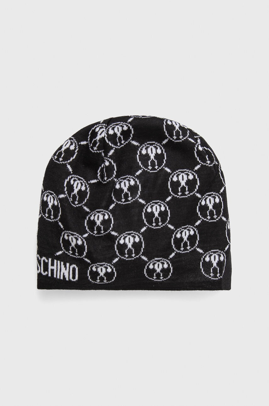 Moschino Шапка в черно с фина плетка от вълна - Pepit.bg