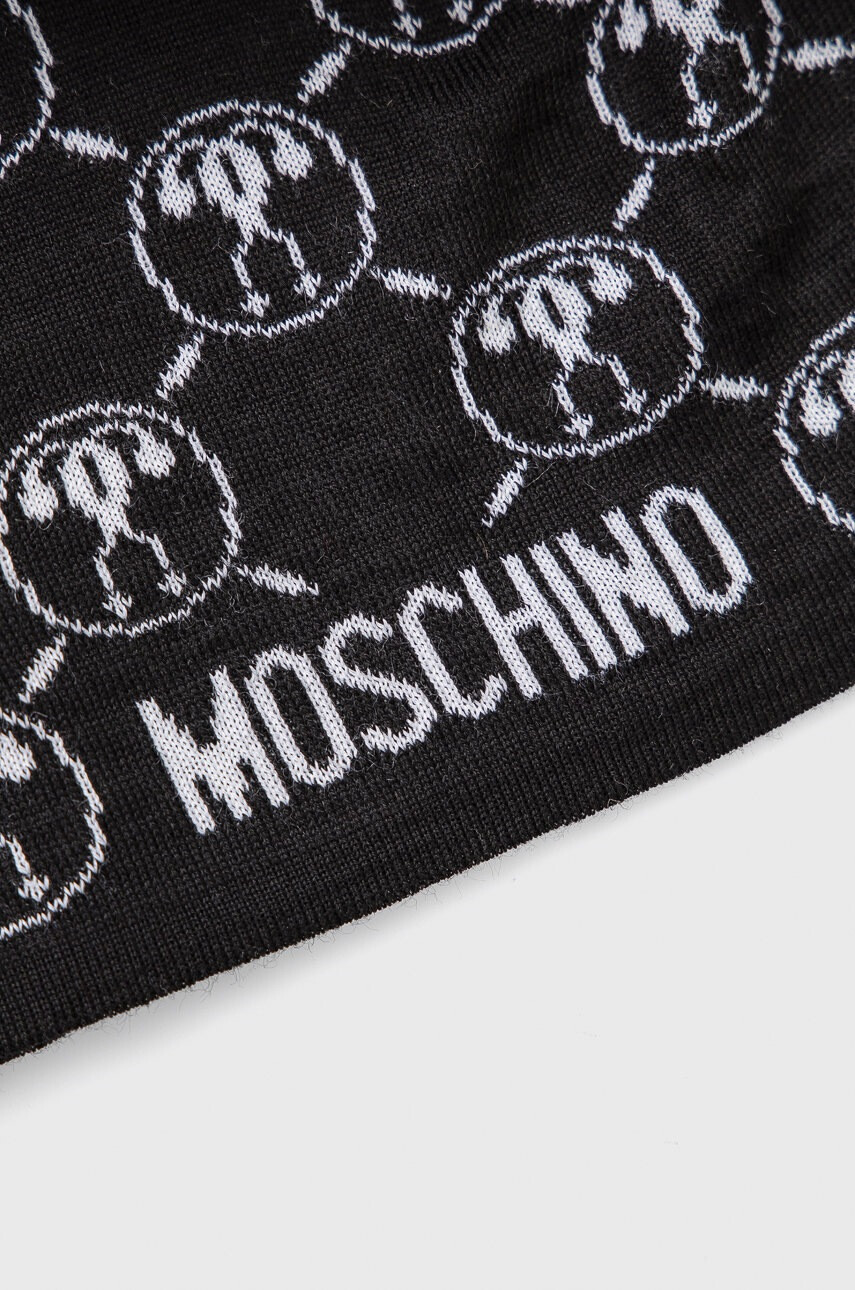 Moschino Шапка в черно с фина плетка от вълна - Pepit.bg