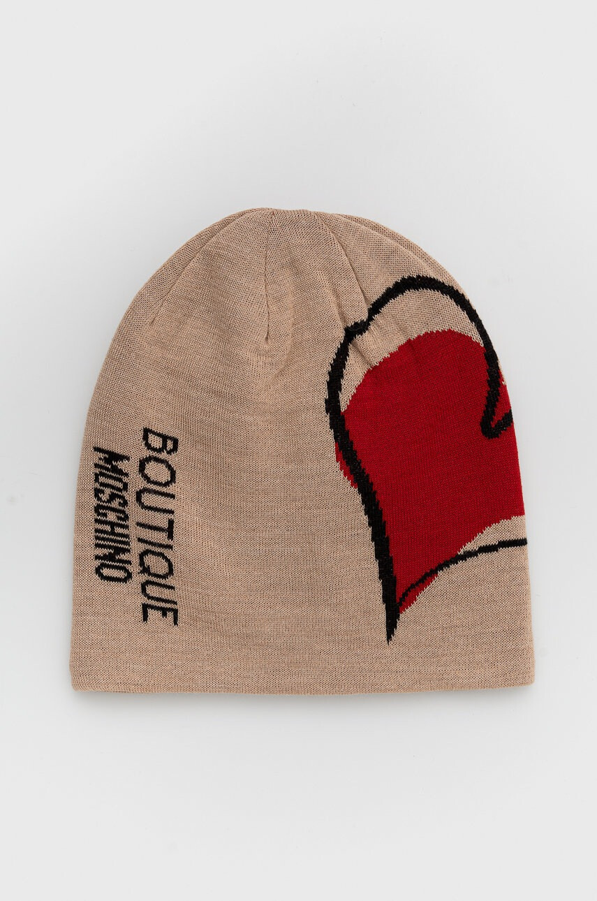 Moschino Шапка с вълна в бежово - Pepit.bg