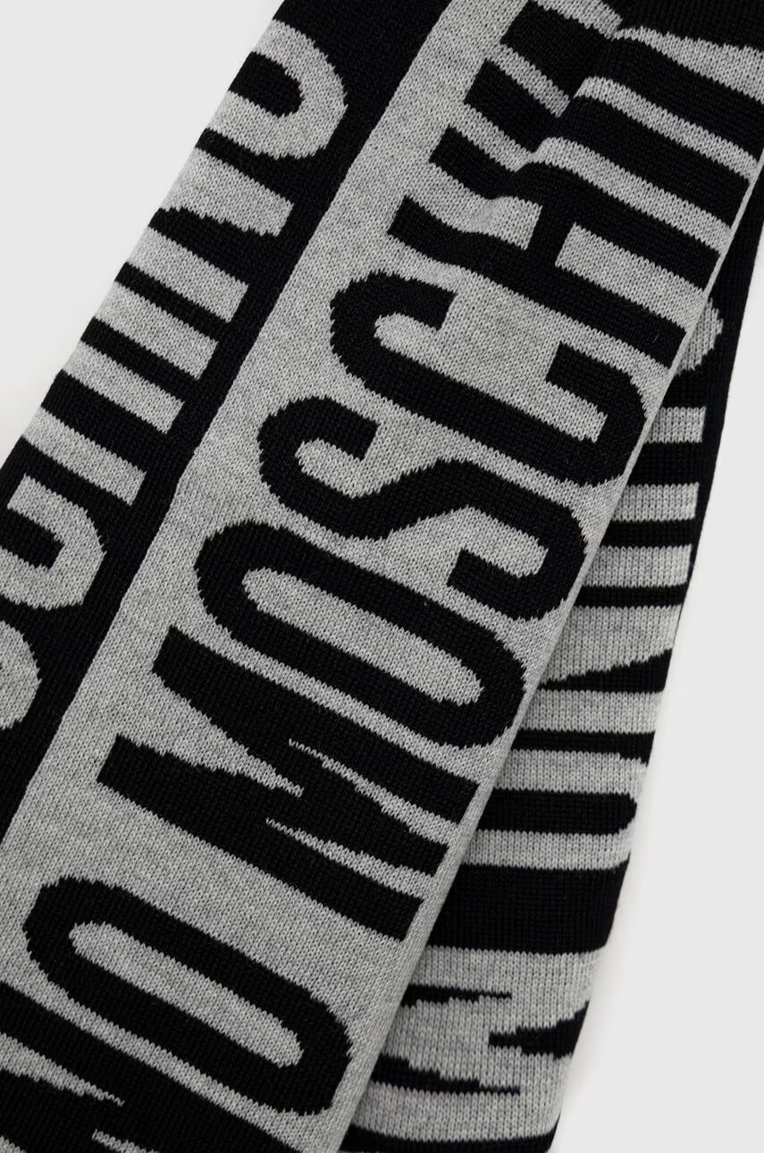 Moschino Вълнен шал в сиво с десен - Pepit.bg