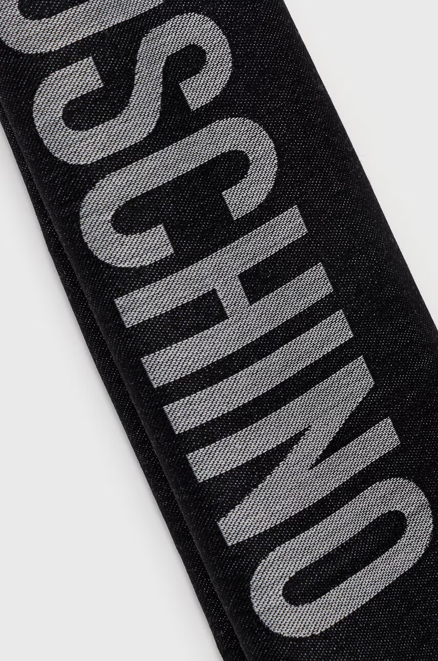 Moschino Вълнен шал в черно с десен - Pepit.bg