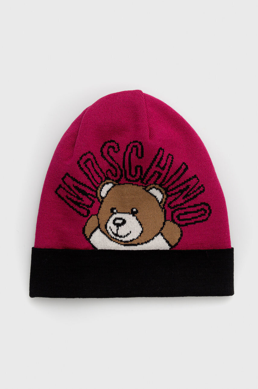 Moschino Вълнена шапка в розово от вълна - Pepit.bg