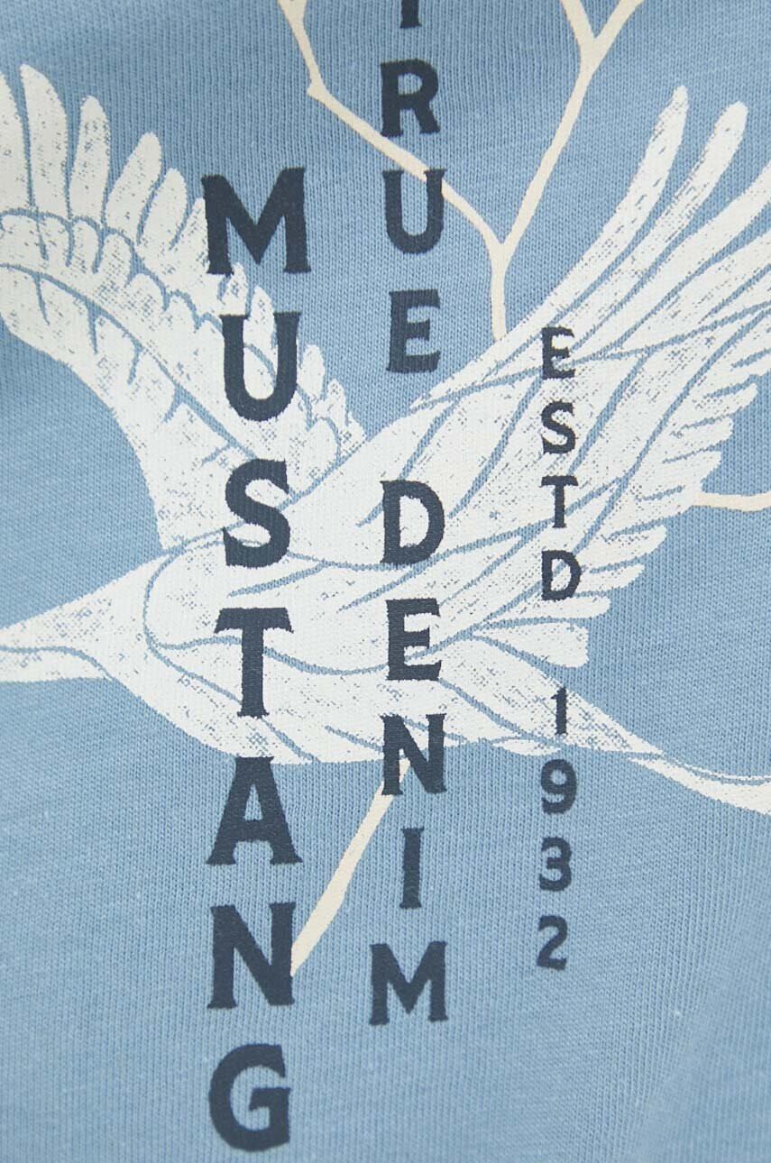 Mustang Памучна тениска в синьо - Pepit.bg