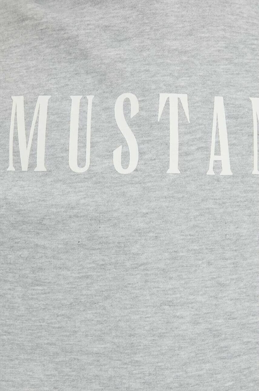 Mustang Суичър в сиво с качулка с принт - Pepit.bg