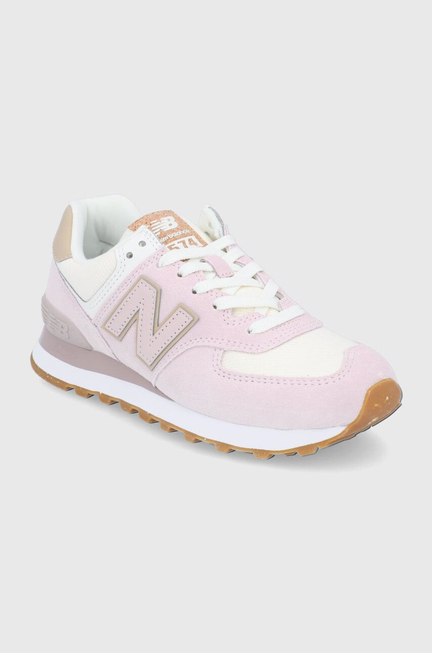 New Balance Обувки WL574SP2 в розово с равна подметка - Pepit.bg