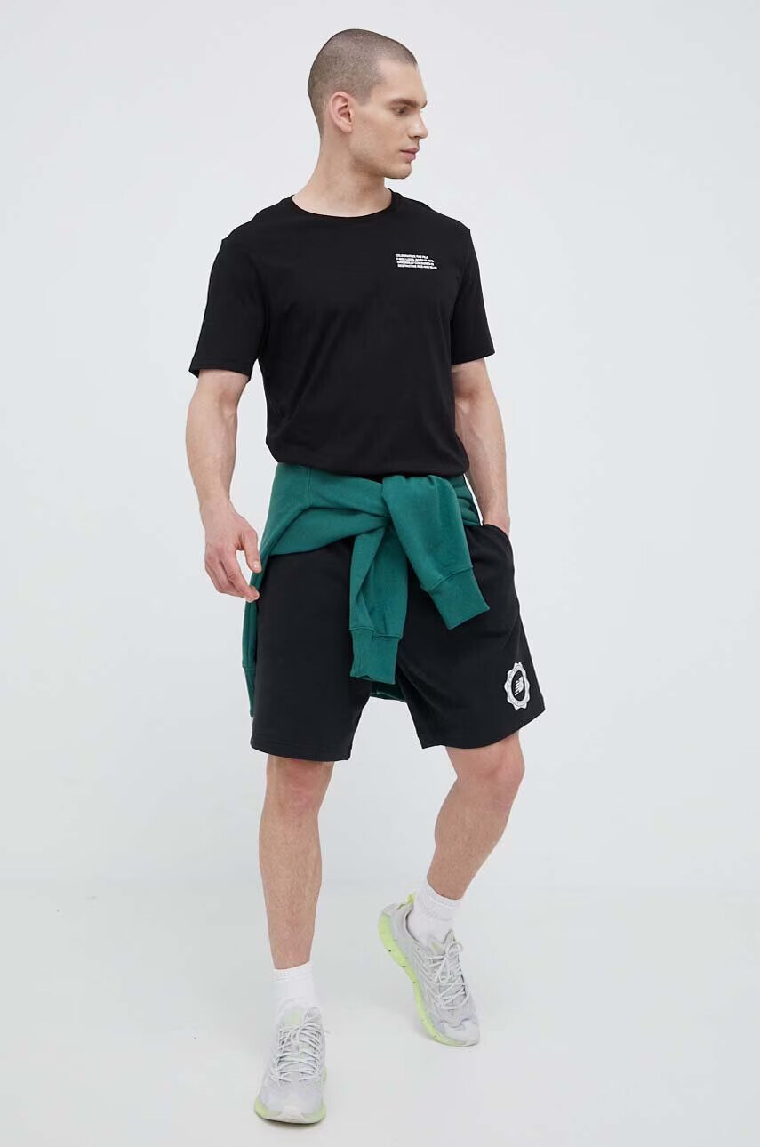 New Balance Памучен суичър в зелено с принт - Pepit.bg