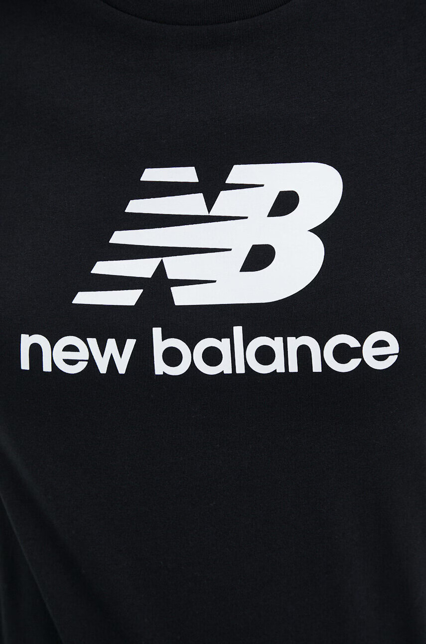 New Balance Памучна тениска в черно - Pepit.bg