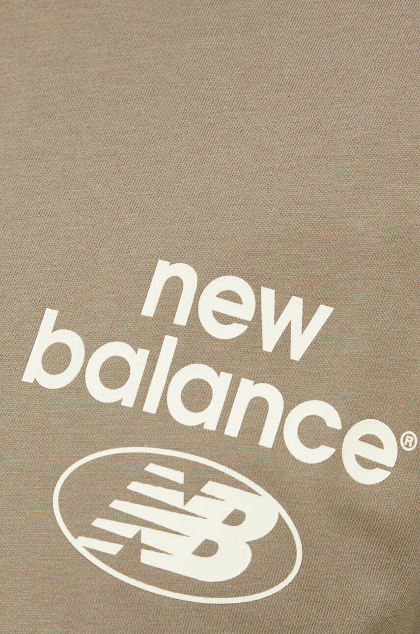 New Balance Памучна тениска в зелено - Pepit.bg