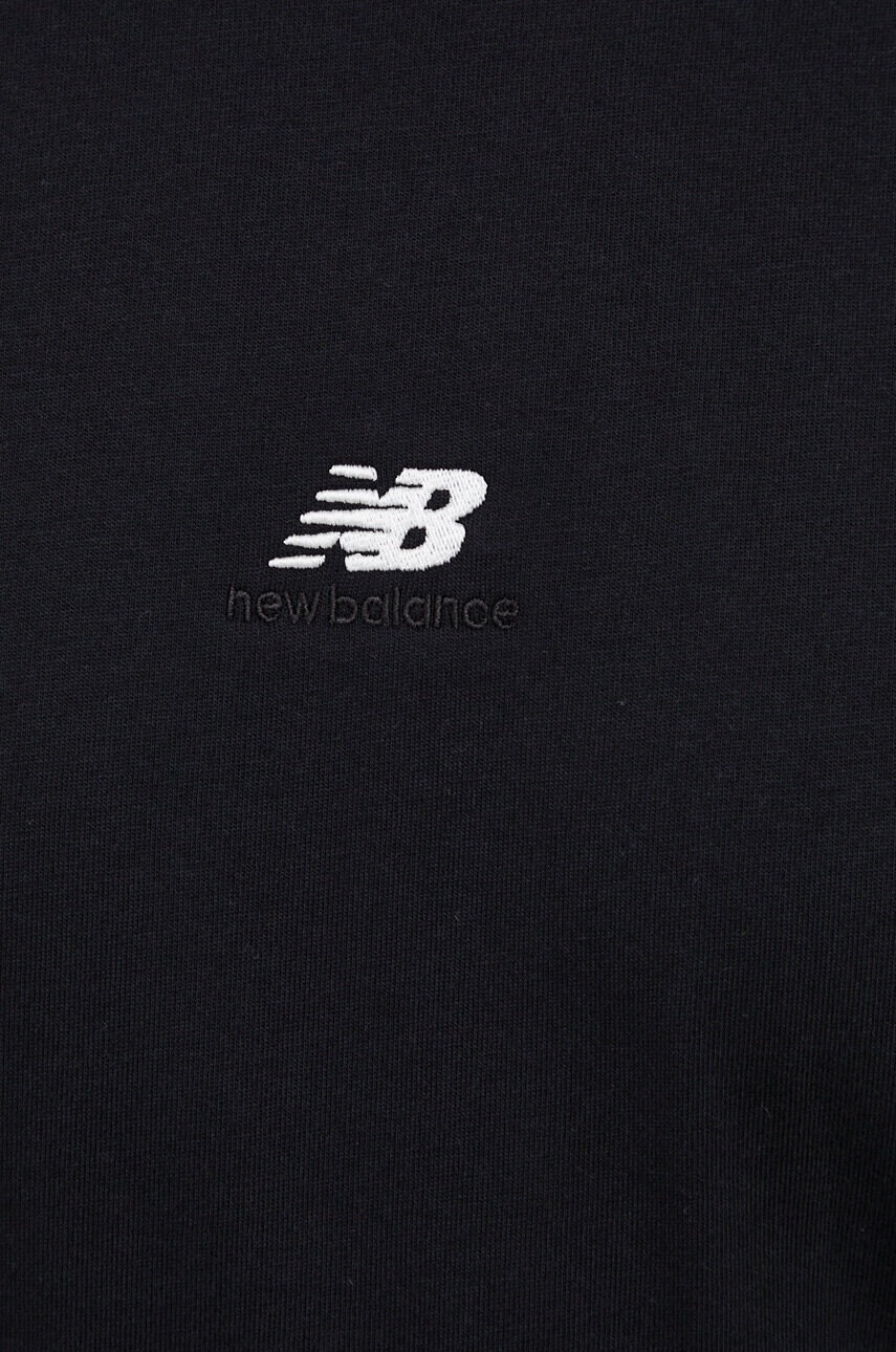 New Balance Памучна тениска в черно с принт - Pepit.bg