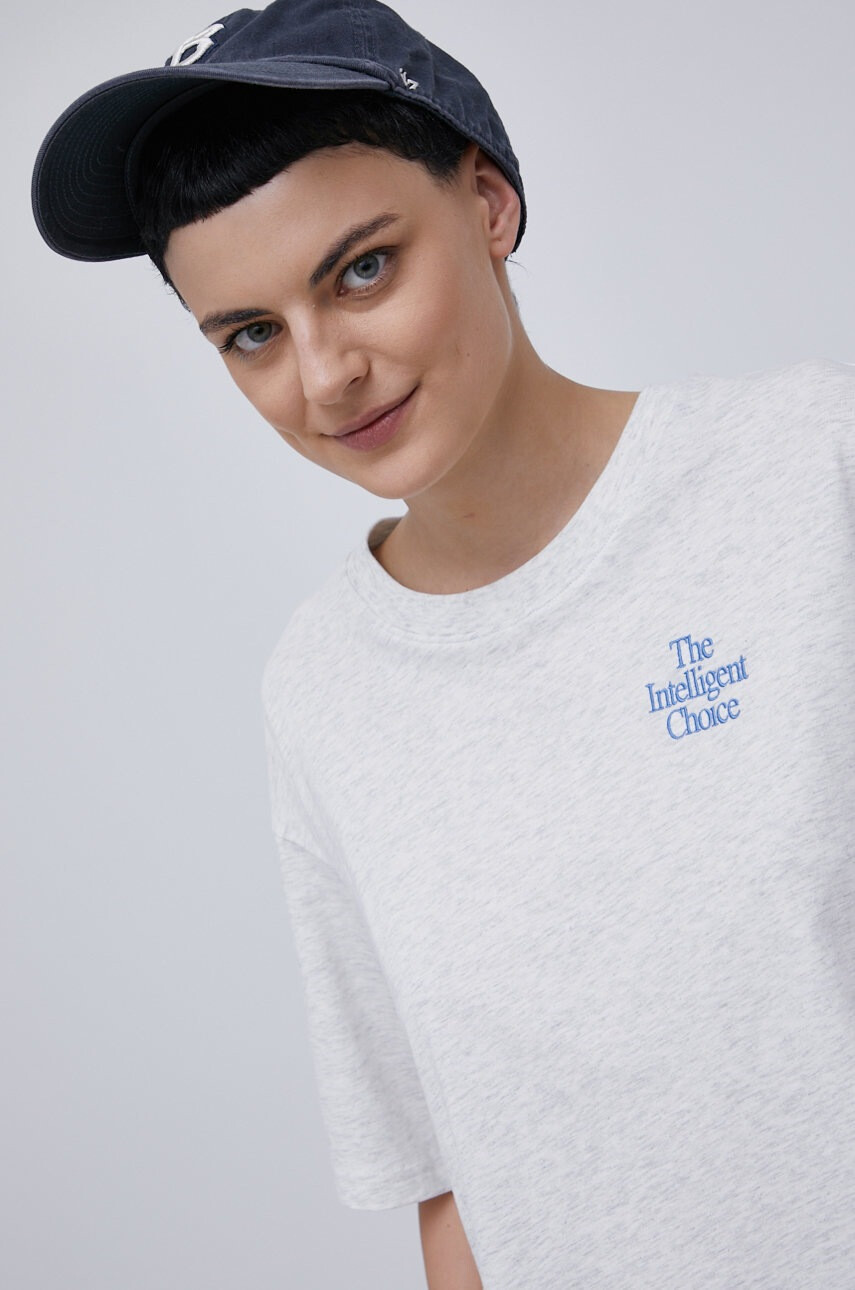 New Balance Памучна тениска в жълто - Pepit.bg