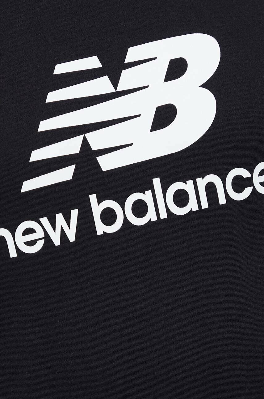 New Balance Памучна тениска в черно с десен - Pepit.bg