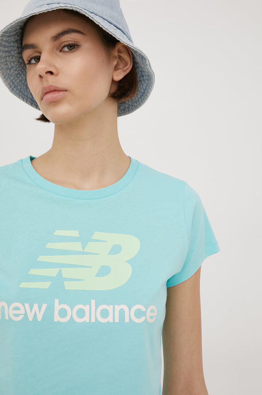 New Balance Памучна тениска WT91546SRF в тюркоазено - Pepit.bg