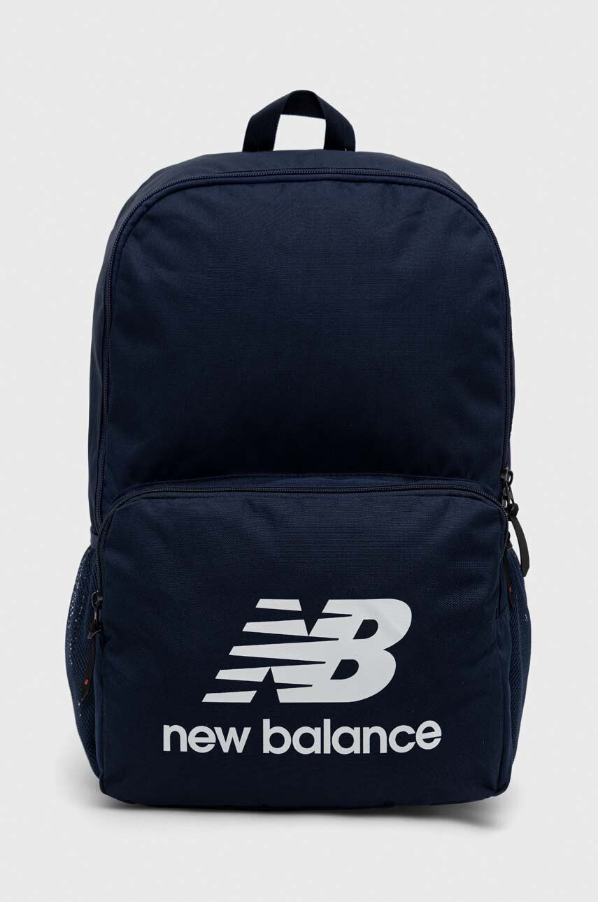 New Balance Раница в тъмносиньо голям размер с принт - Pepit.bg