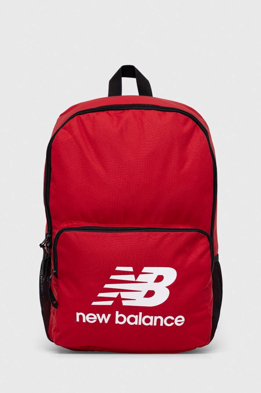 New Balance Раница BG93040GSCW в червено голям размер с изчистен дизайн - Pepit.bg