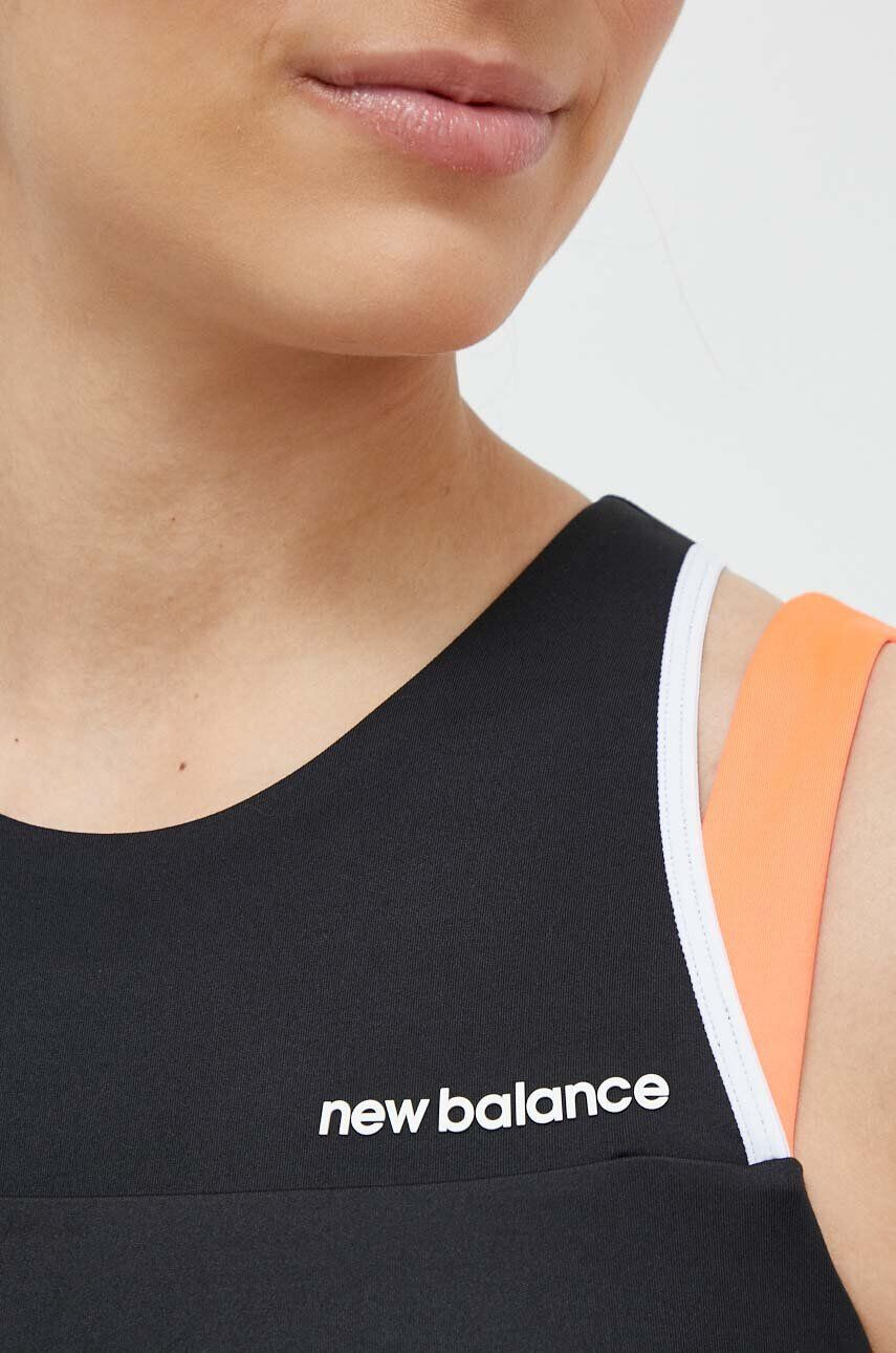 New Balance Спортен сутиен Shape Shield в черно с изчистен дизайн - Pepit.bg