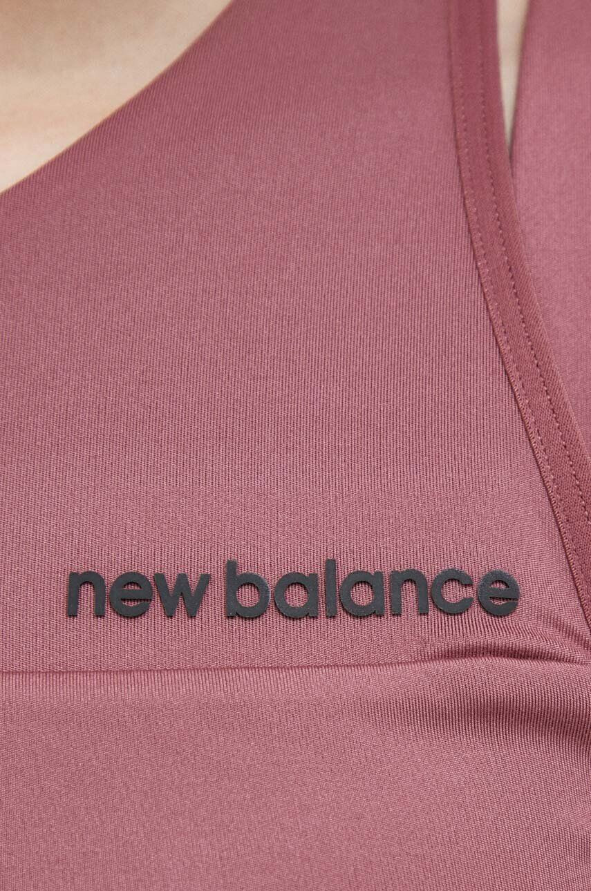 New Balance Спортен сутиен Shape Shield в розово с изчистен дизайн - Pepit.bg