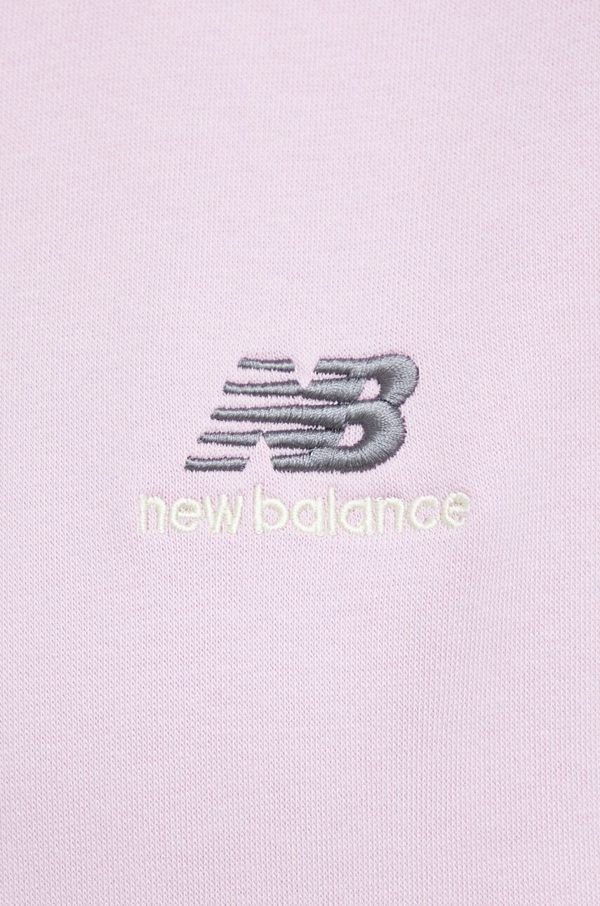 New Balance Суичър в лилаво с качулка с апликация - Pepit.bg