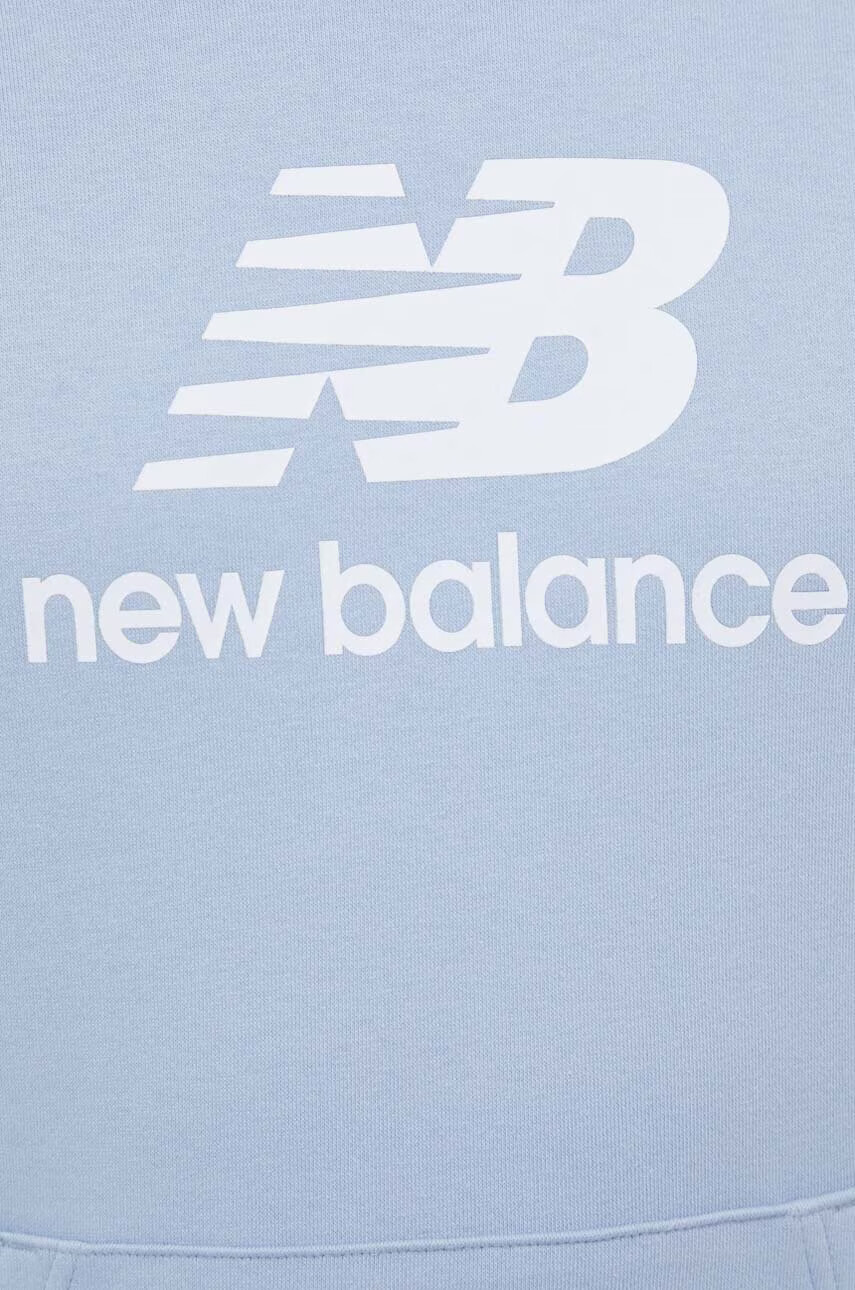 New Balance Суичър в синьо с качулка с принт - Pepit.bg
