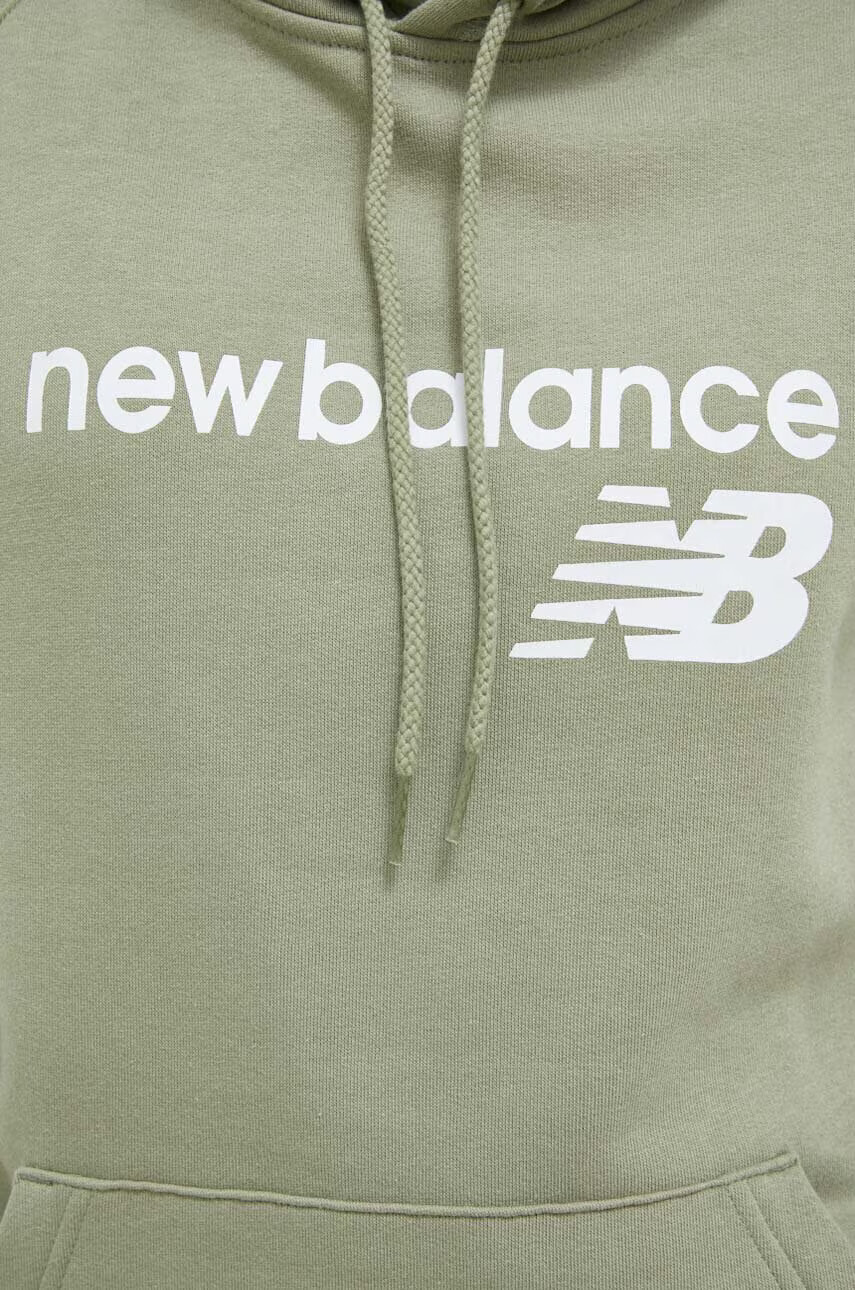 New Balance Суичър в зелено с качулка с принт - Pepit.bg