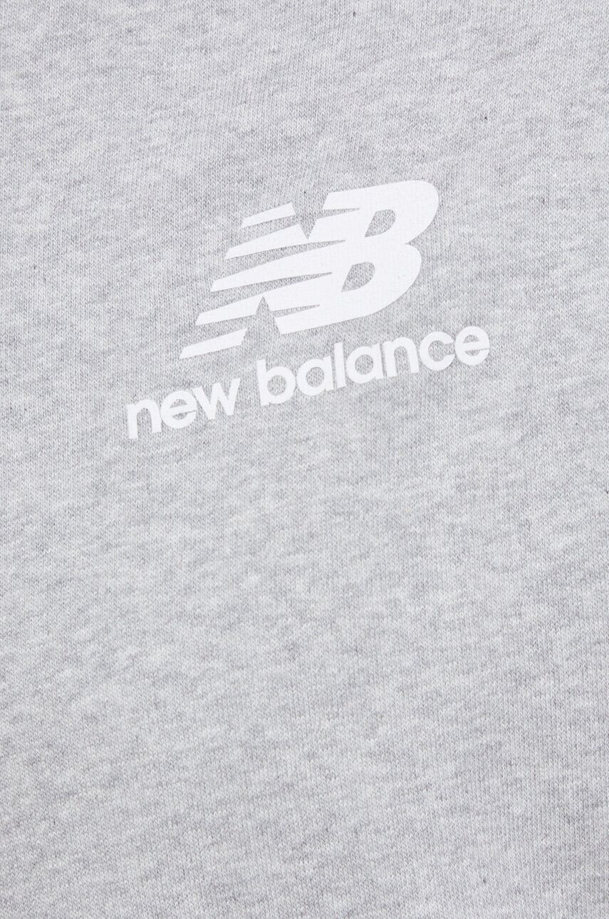 New Balance Суичър в сиво с качулка с принт - Pepit.bg