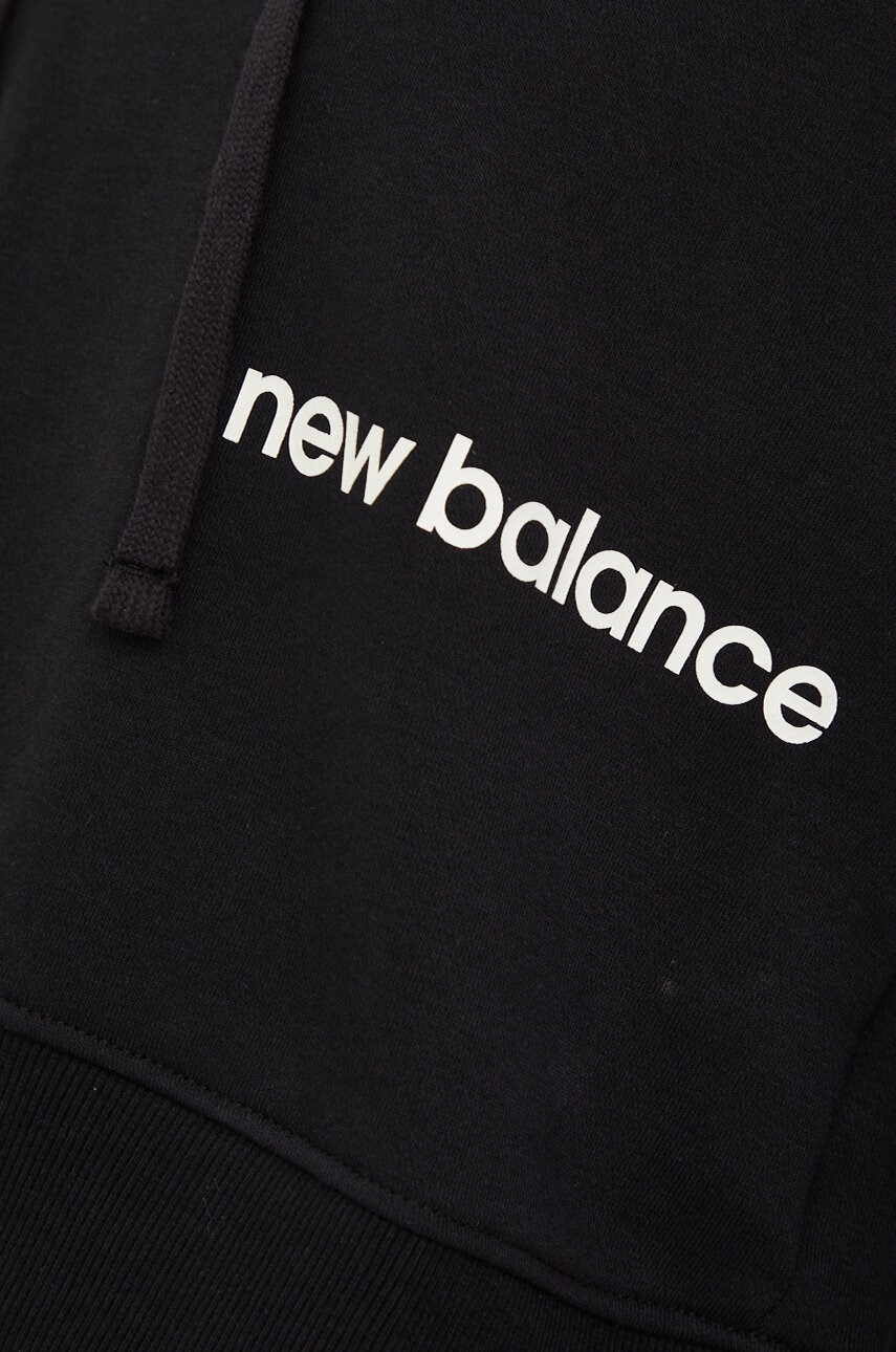 New Balance Суичър в черно с качулка с принт - Pepit.bg