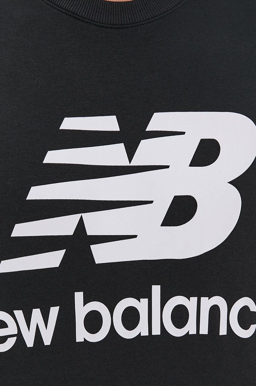 New Balance Суичър MT03560BK мъжки в черно с принт - Pepit.bg